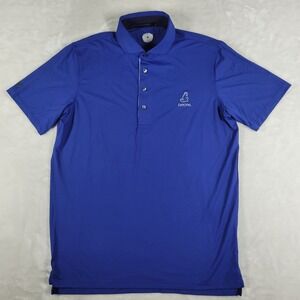 Greyson Polo Shirt Men's Medium Blue Golf‎ Performance Active Costa Rica Zapotal